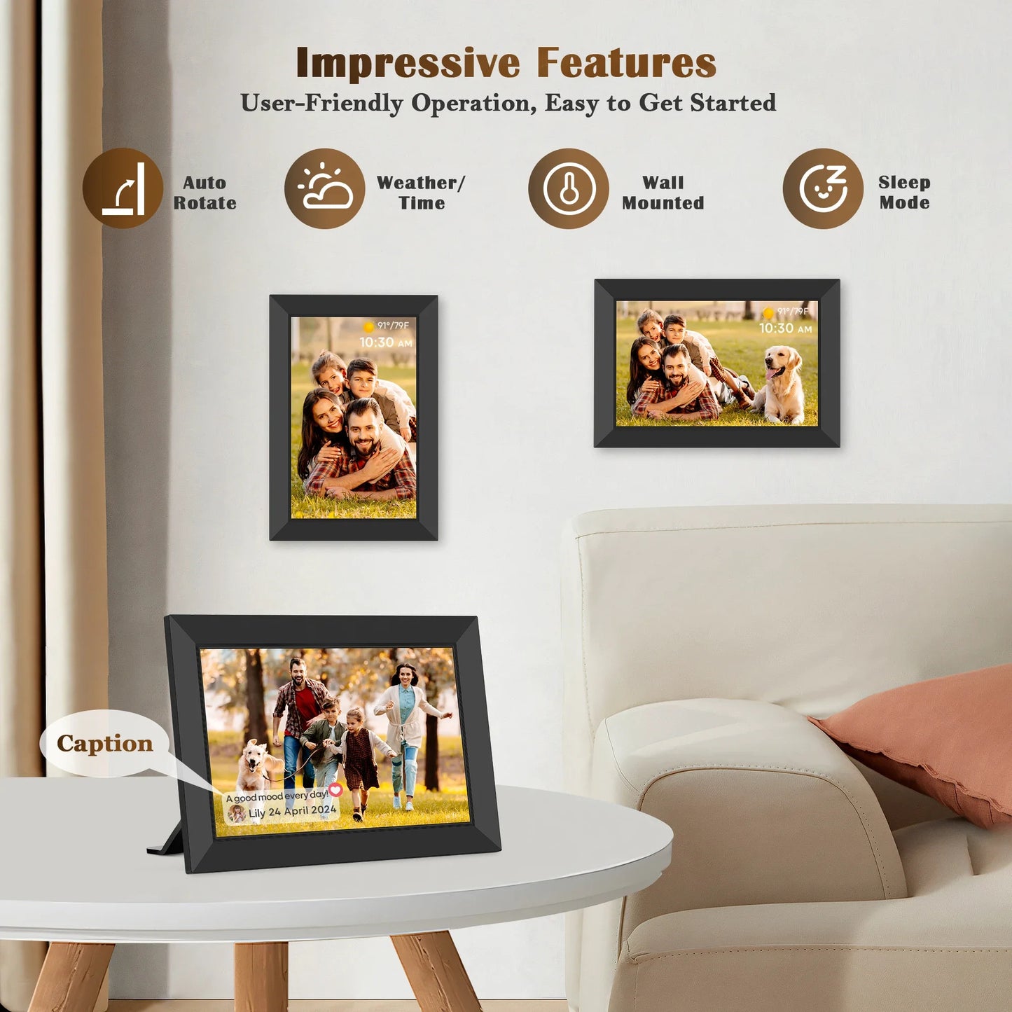 Frameo HD WiFi Photo Frame – 10.1" IPS Touchscreen