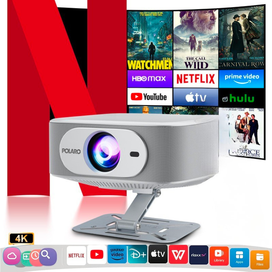 Projektor POLARO 4K VMAX med inbyggt stativ