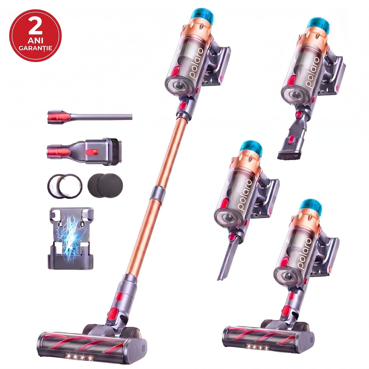 Aspirator vertical fără fir Polaro V18 cu accesorii