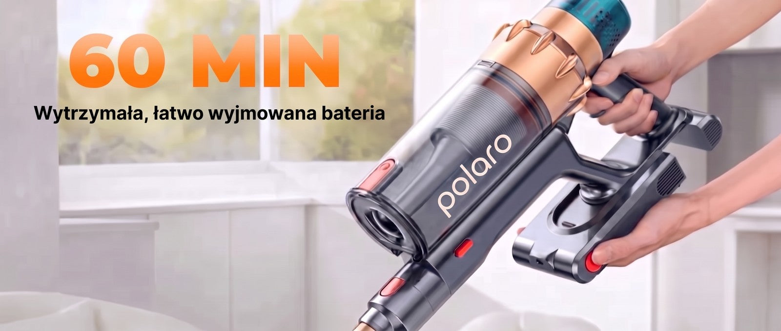60 minut pracy, wyjmowana bateria